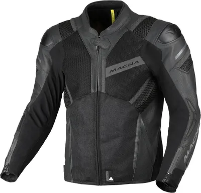Produktbild von Macna Galvic perforierte Motorrad Leder-/Textiljacke, schwarz, 56