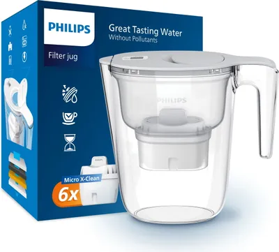 Obrázek produktu pro PHILIPS Micro X-Clean AWP2933WHT6/58 Vodní filtrační konvice 2,6 l + 6 filtrů bílá