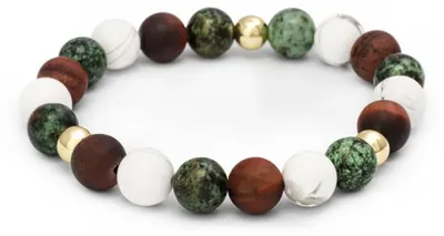 Image de Bracelet en perles d'howlite Bull's Eye Turquoise MINK166/17