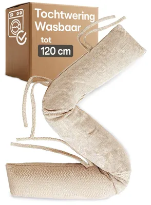 Produktbild von Zugluftstopper Zugluftrolle Fenster und Tür - 120 cm - Waschbarer Bezug - Beige