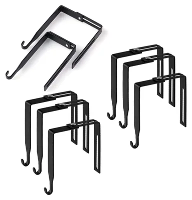 8er-Set verstellbare Türhaken aus Metall, schwarz, 3,5–8,9 cm