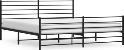 Produktbild von vidaXL Bettgestell mit Kopf- und Fußteil Metall Schwarz 200x200 cm