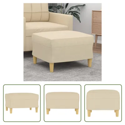 Image de The Living Store pouf Crème 60x50x41 cm tissu