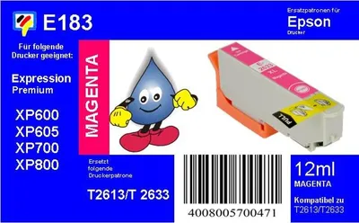 Produktbild von Inkjet Ersatzpatrone - magenta - mit 12ml Inhalt ersetzt T263340
