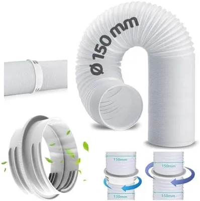 Produktbild von Klimaanlage Schlauch Verlängerung 200cm mit Adapter 130mm innen/150mm außen,Abluftschlauch Klimagerät,Klimaanlage Verlängerungsschlauch,Klima Abluftschlauch,Klimaschlauch für Klimaanlage