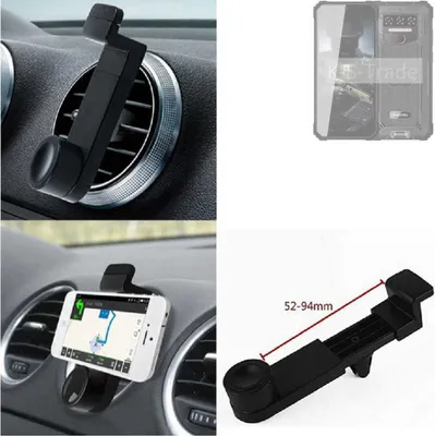 Produktbild von K-S-Trade Lüftungshalterung kompatibel mit Oukitel WP23 KFZ-Halterung Autohalterung Handy-halterung Lüftungsgitter Lüftungsschlitze Schwarz