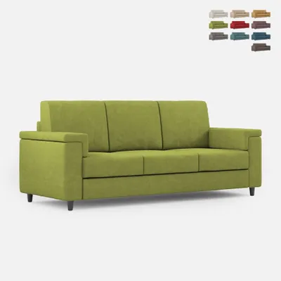 Produktbild von 3-Sitzer-Sofa mit Stoffbezug 208 cm modernem Stil Wohnzimmer Marrak 180 - Dunkel Grün