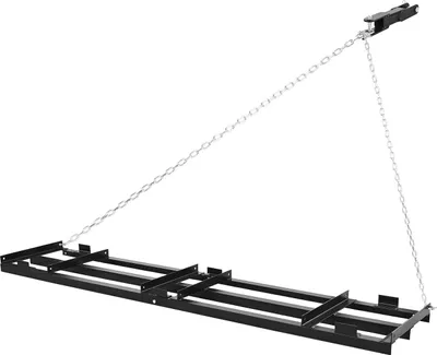 Obrázek produktu pro SucceBuy tažný brány 243,5 x 50 cm, louka brány s 183 cm řetězem, robustní vyrovnávací hrábě z pozinkované oceli, pole brány pro štěrkové příjezdové cesty, vhodné pro ATV, UTV a traktory