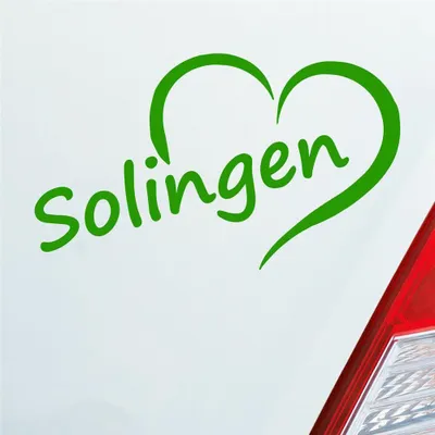 Produktbild von Auto Aufkleber Solingen Herz Stadt City Love Liebe Heimat 14x8 cm Hellgrün Sticker Heckscheibenaufkleber