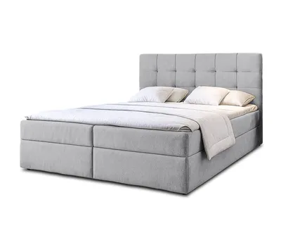 Image de AX LIVING Lit 2 places Geceteni lit gris lit 180x200 coffre rangement