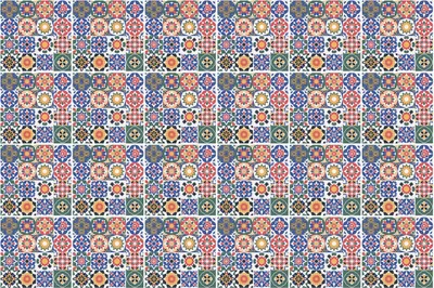 Produktbild von Fliesenaufkleber 15x15 cm – 24 Stück – Selbstklebend – Wasserfest – Pflegeleicht – Hitzebeständig – Für Küche & Bad – Blumenmosaike im Arrangement