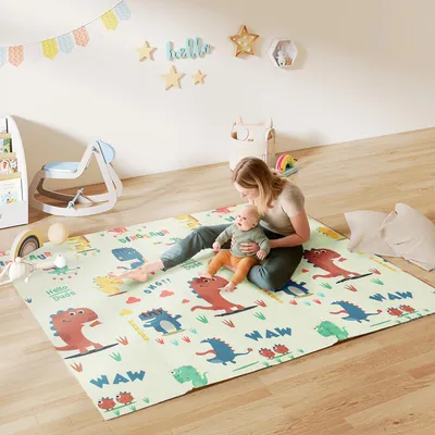 Produktbild von Sweiko Spielmatte Baby 196 x 176 x 1,5 cm faltbar Doppelseitige Krabbelmatte Mehrfarbig