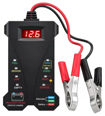 Digitaler Batterietester 12 V, Voltmeter, LCD-Display, Ladesystem-Analysator