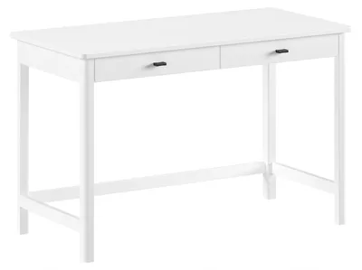 Produktbild von Schreibtisch >Buche massiv< in weiß lackiert - 120x77x60 (BxHxT)