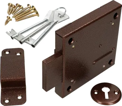 Obrázok produktu pre KOTARBAU® Rim Lock 120x120mm Prídavný zámok Bezpečnostný zámok Nerezový masívny univerzálny zámok proti krádeži Štvorcový zámok na dvere Zámok s cylindrickou vložkou