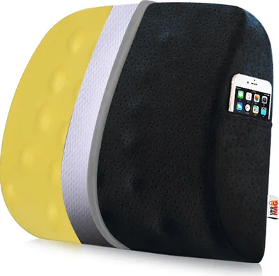 Produktbild von Linomag® orthopädisches Lendenkissen für Bürostuhl oder Auto, Schwarz, 40 x 35 x 10 cm