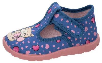 Produktbild von Fischer Markenschuh Kinder-Klett-Hausstiefel mit Katzenmotiv