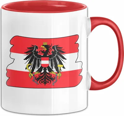 Produktbild von Land Der Leiberl Tasse Geschenk Bundesadler Österreich Häferl Österreichische Flagge Becher Patriot (Rot)