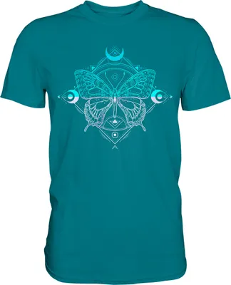 Produktbild von Mondsichel Frauen Schmetterling T-Shirt – Diva Blue / S