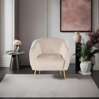 Produktbild von Hanah Home, Eses Beige - Wing, Flügelstuhl, Beige, 70 x 82 x 82 cm