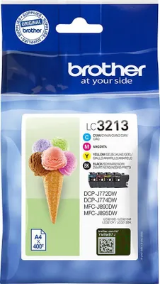 A package of Brother ink cartridges with an image of ice cream cones.