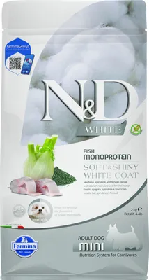Produktbild von FARMINA N&D Seebarsch  Spirulina und Fenchel Adult Mini - Trockenfutter für Hunde - 2 kg