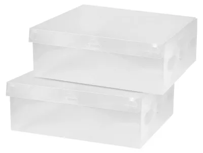 Plastik-Schuhbox durchsichtig, 10 Stück, stapelbar, 28x18x10 cm