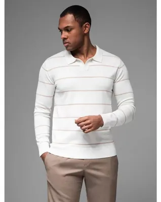 Obrázok produktu pre Ombre Clothing Pánske tričko s dlhým rukávom Kalila bielo-béžová XXL