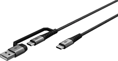 Immagine prodotto di Goobay Goodbay 2-i-1 USB-C til USB-C/USB-A ladekabel 2 meter
