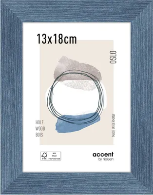 Produktbild von accent by nielsen Holz Bilderrahmen Oslo, 13x18 cm, Blau