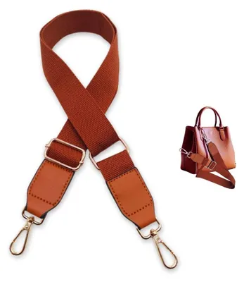 Image de Bandoulière réglable, en cuir marron