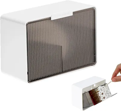 Obrázok produktu pre Zásobník na vatové tampóny 16.9 x 9.5 x 7.3 cm, priehľadný, do kúpeľne