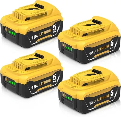 4er-Pack 18V Akku 5000mAh mit LED-Anzeige, kompatibel mit DCB-Serie