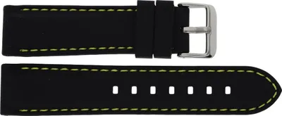 Produktbild von JuwelmaLux Uhrenband aus Silikon JL28-10-1075 Schwarz, Gelb, 22 mm
