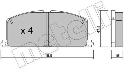 Produktbild von METELLI Bremsbeläge Satz Vorne Bremsklötze für TOYOTA STARLET (EP91) 22-0108-0