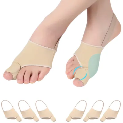Immagine prodotto di 6 separatori per alluce valgo, con protezione per le dita e cuscinetti in gel