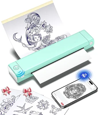 Produktbild von Drucker Tattoo Stencil Drucker Transfer Maschine Professionelle Thermodrucker Kopierer Kompatibel mit Smartphone und PC mit 10pcs Transferpapier