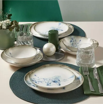 Produktbild von Hermia Concept, GBSRD24KY41023178, Essservices, Tafelservice (24 Teile), Mehrfarbig, Porzellan, 25 x 25 x 2 cm