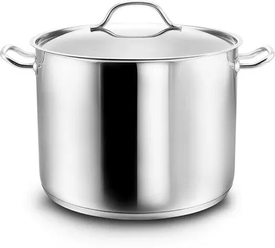 Productafbeelding van Ibenzoa® Roestvrijstalen kookpan, 9 liter – geschikt voor inductiekookplaten, diameter 24 cm, 18/8 roestvrij staal, gekapselde sandwichbodem, deksel met stoomventil, ovenbestendig tot 240 °C