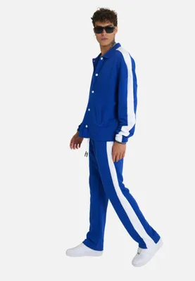 Produktbild von Jogginganzug Set Stripe mit Streifen Jacke Hose S Dunkelblau