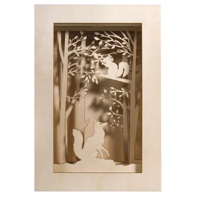 Immagine prodotto di Set di cornici in legno per la foresta di Natale - 20 x 30 x 6,6 cm