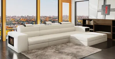 Productafbeelding van Designbank, bank, sofa, gestoffeerde bank, hoekbank, set, woonkameropstelling, leren bank, Haid - W