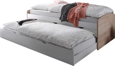 Produktbild von Kabinenbett Nasri 90x200 mit Bettkasten - Sonoma Eiche/Weiß