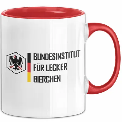 Produktbild von Männner Tasse Geschenk Bundesinstitut Für Lecker Bierchen Kaffee-Becher (Rot)