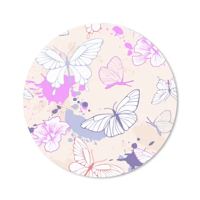 Produktbild von MuchoWow® Mauspad Mousepad Schmetterling - Muster - Blumen 40x40 cm - Mousepads - Maus Mat - Pad - Mausunterlage - Schreibtisch Accessoires