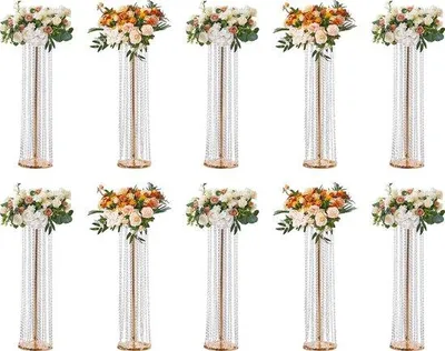 Obrázok produktu pre Dekoračný stojan s kryštálmi pre hotely, kaviarne a bary – 20 x 20 x 90 cm – sada kovových dekorácií