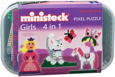 Obrázek produktu pro Ministeck Girls 4in1 - Plastic Box - 500pcs, 500 kusů, 4 rok/roky, Chlapec/děvče, Dětský, Vícebarevný, Německo