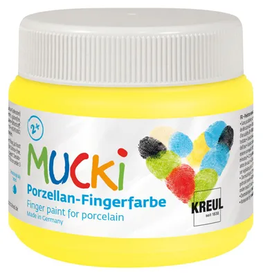 Zdjęcie produktu dla Farba do malowania palcami "MUCKI", żółta, 150 ml, KREUL
