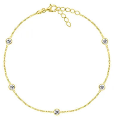Productafbeelding van Delicaat vergulde armband van been met zirkonia's, model ANK106Y
