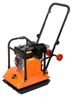 Produktbild von VEVOR Plattenverdichter, 6,5 PS 212CC Benzinmotor, 6400 VPM Vibrationsbodenrammer, 15 kN Verdichtungsdruck, 53 x 40 cm Platte, Gehender Verdichter für Pflasterlandschaft, Asphalt, Fundament, Boden, Teilweise exponiert, 6.5 PS